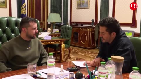 Actor and UNICEF ambassador Orlando Bloom meets President Volodymyr Zelenskiy