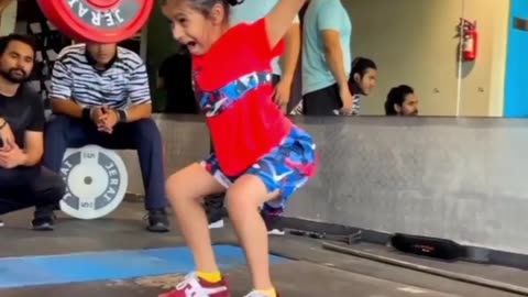 Little girl weight lifting/girl motivation #shorts #viral