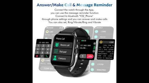 Smart Watch(MakeAnswer Call), Fitness Watch with Heart Rate Blood Pressure Monitor IP67 Waterp...