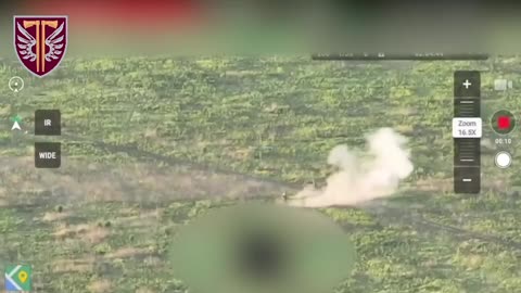 Russian Infantry Group Trying to Outrun Ukrainian Artillery