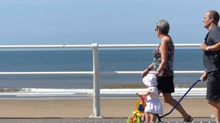 Port Talbot seafront during the summer
