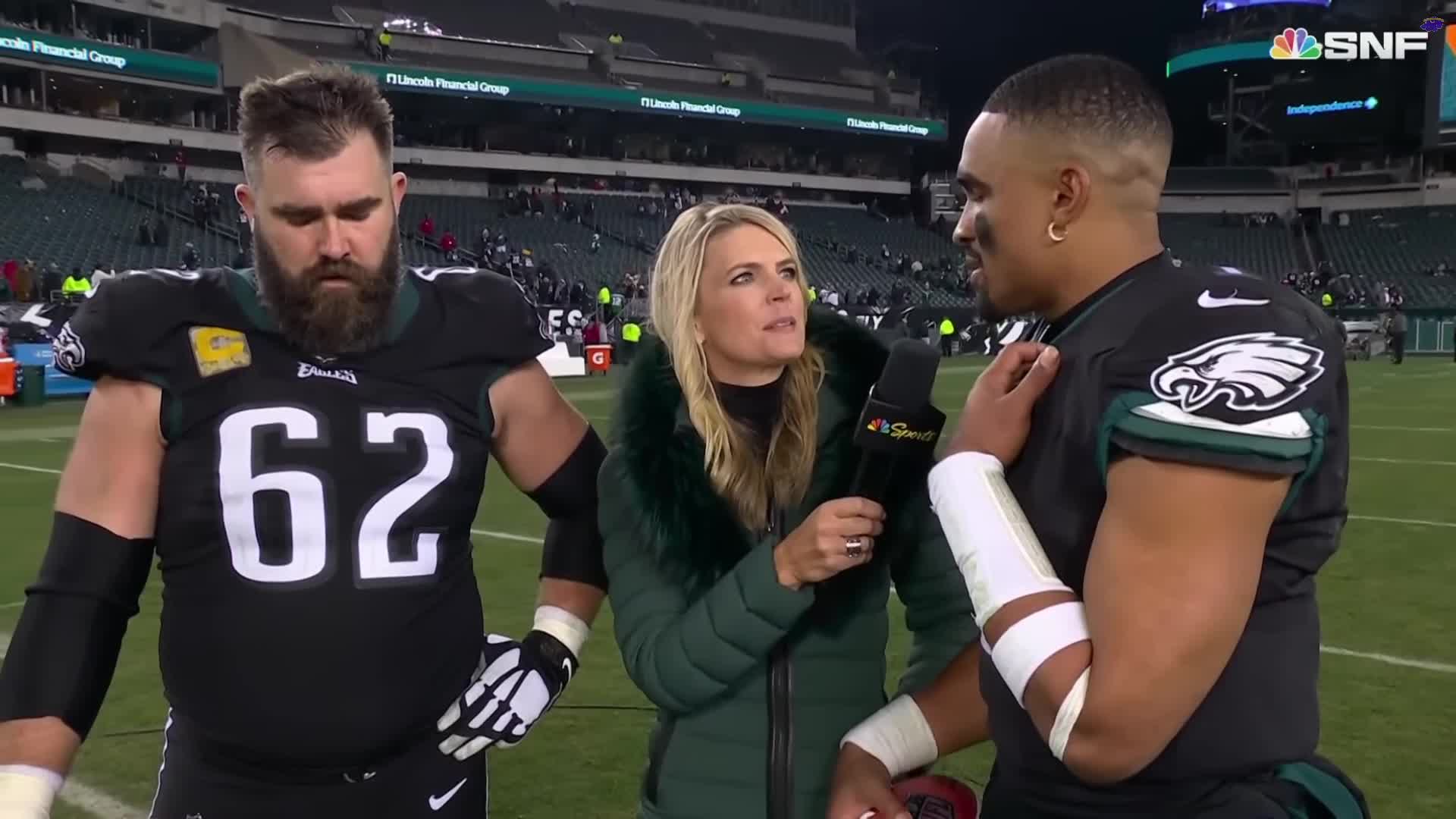 Jalen Hurts & Jason Kelce reflect on hard-fought victory vs. Packers(1)