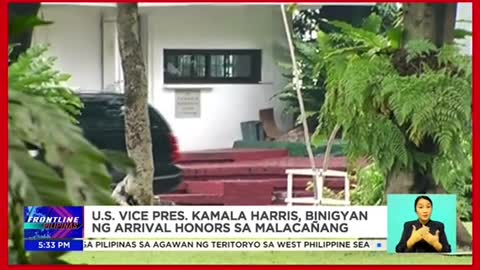 U.S. Vice Pres. Kamala Harris, ginawaran ng arrival honors ng Malacanang