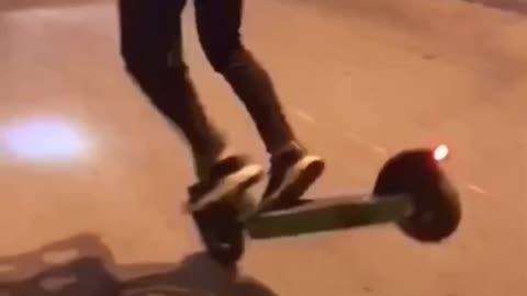 Nose wheeling a scooter goes wrong