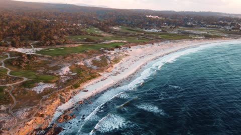 Aerial View of Sandy Beach - HD