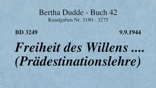 BD 3249 - FREIHEIT DES WILLENS .... (PRÄDESTINATIONSLEHRE)