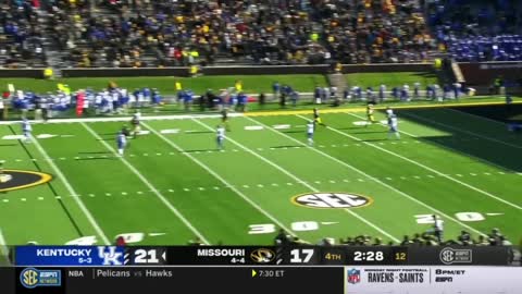 Missouri loses after brutal roughing the kicker penalty vs Kentucky