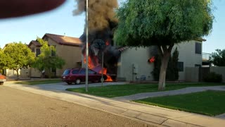 Garage Fire Quickly Turns into Giant House Fire