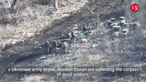 Russians collecting their dead after fierce battle