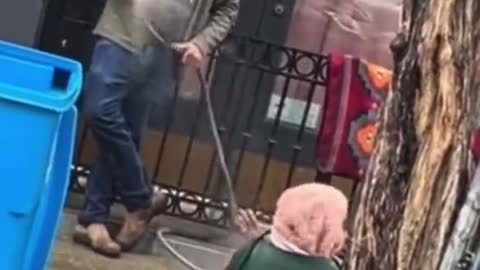 San Francisco Man Sprays a Homeless Person With a Hose After She Refuses to Move from His Sidewalk