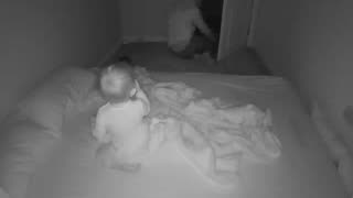 Dad Tries and Fails to Sneak Out of Baby's Room