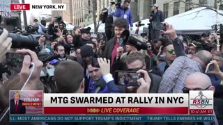 MTG Addresses NYC Crowd Ahead of Trump Arraignment: "This Is Election Interference"