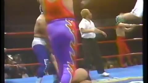 (1992.01.24) Blue Panther, Fuerza Guerrera & Satanico vs. Octagon, Ultimo Dragon & Vampiro - CMLL