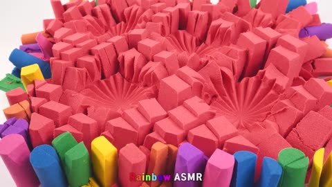 Satisfying video 🌵 How to Make Ranbow Photo Fror For kinetic sand piller Cutting🌹ASMR