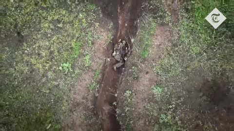 Moment Russian soldier catches and throws away Ukrainian 'drone bombs'