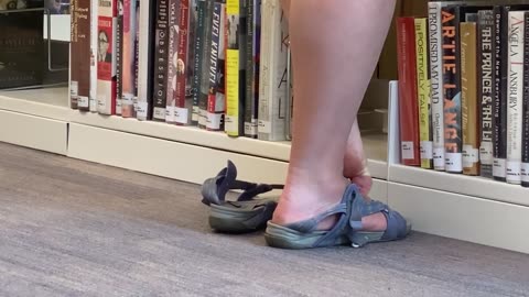 Standing Sandal Shoeplay at Library