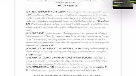 Evening Reading & Study- Matthew 16- "Pick Up Your Cross & Follow Me"