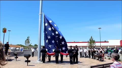 The Raising of the Flag ~ Morris' 9/11 Memorial Park ~ 6-14-12