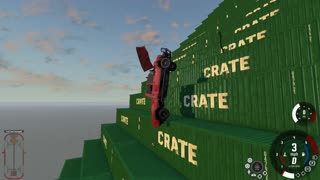 Car vs 100 Containers #80 Car Jump Down 🚙 Beamng Drive Game 💥🛻 Car Crash CLIP
