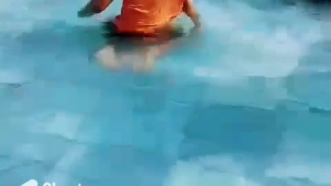 Enjoying swimming