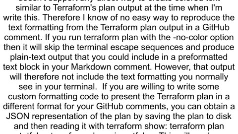 Terraform plan human readable output in automation