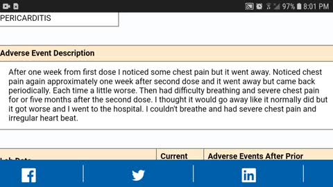 VAERS: CHEST PAINS AFTER FIRST DOSE WEREN'T BAD ENOUGH, HE WANTED MORE!