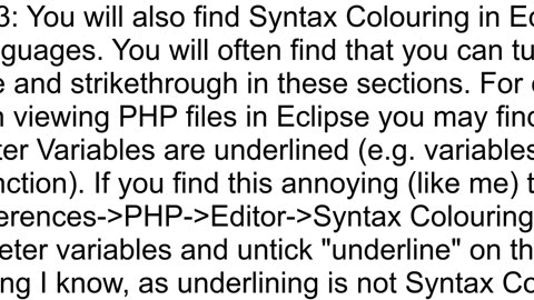 How do you stop Eclipse from underlining functions