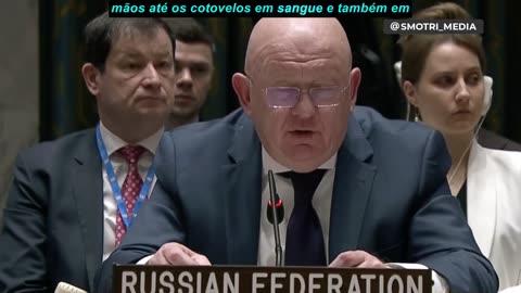 ReprRepresentante Permanente russo na ONU, Vasily Nebenzie, na Assembleia Geral da ONU