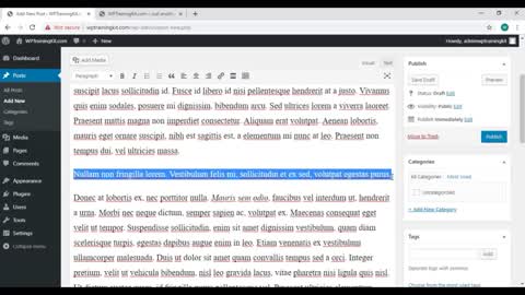 WP Training video -11/ How to Create and edit content with word press classic editor