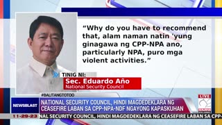 National Security Council, hindi magdedeklara ng ceasefire laban sa CPP-NPA-NDF ngayong kapaskuhan