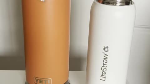 Water bottle face-off round 2. Yeti vs LifeStraw