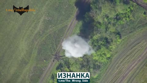 RUSSIAN DRONE TAKES OUT UKRAINIAN TANK