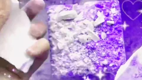 Purple crusty dusty sparkle crush asmr | gym chalk asmr