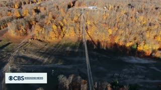 World's longest timber-towered suspension bridge opens in Michigan