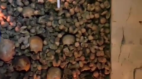 Underground Tunnels under Paris graves of human bones