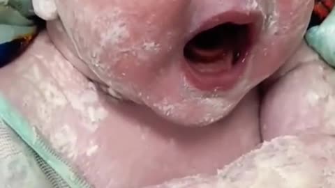 Cutest new bornbaby first minute of life and first cry