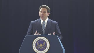 FL Gov. DeSantis delivers remarks at Ronald Reagan Library in CA