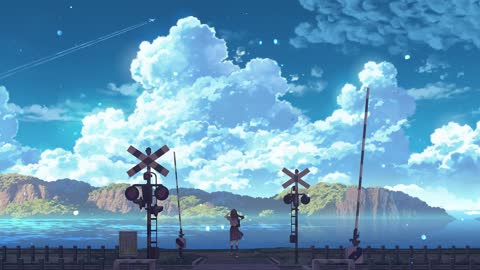 Peaceful Piano Music for Studying & Relaxing Anime Scene On The Beach