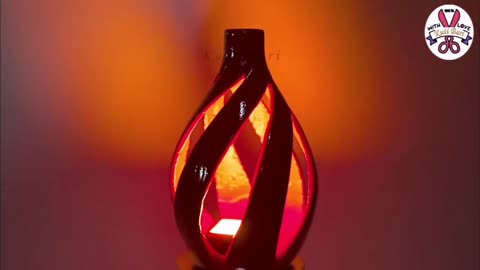 Table lamp making | | plastic bottle corner Flower Vase | | Lighting lamp making