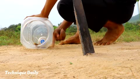 Build Unique Underground Parrot Trap Using Deep Hole Bottle Plastic - Simple Parrot Trapp2