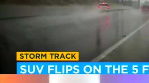 LA Driver Flips SUV Due To The Rain