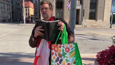 Preaching against abortion at the Parliament Hill