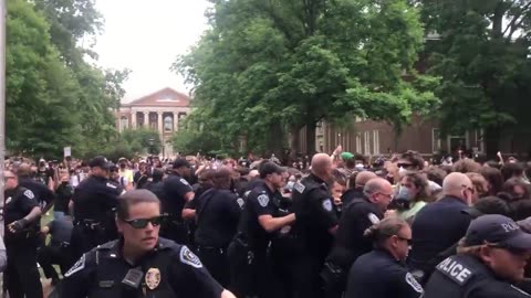 Chaotic scene at UNC in North Carolina.