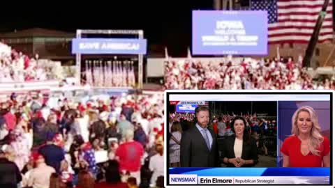 Erin Elmore: Newsmax Hottie reporting from Trump rally in Iowa Oct. 9, 2021