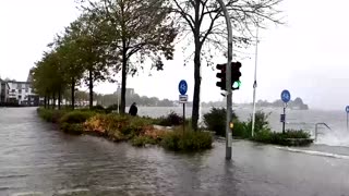 Baltic storm batters Germany's northern coast