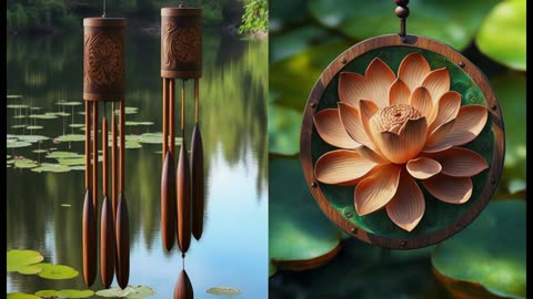 Meditation for Deep Relaxation: Wood Chimes and Lotus Flowers AI Generated Visuals - 1 Hour