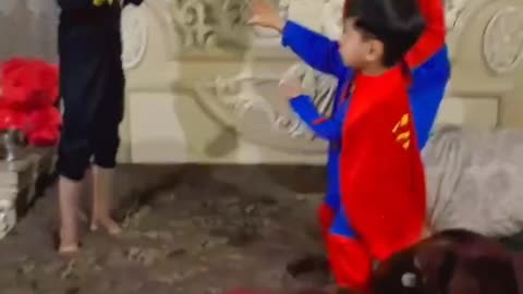 Kids Wearing Superheroes dresses