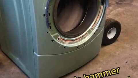 Not even Thor's hammer could take out this Whirlpool washer!!a