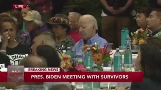 Biden FALLS ASLEEP At Ceremony Honoring Victims Of Maui Wildfires