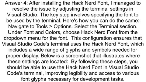 Is it possible to use Nerd Fonts as the font for Terminals in Visual Studio